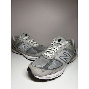 New Balance Men's Made in US 990 V5 Sneaker Shoes Gray White - Size 10(2E) Wide